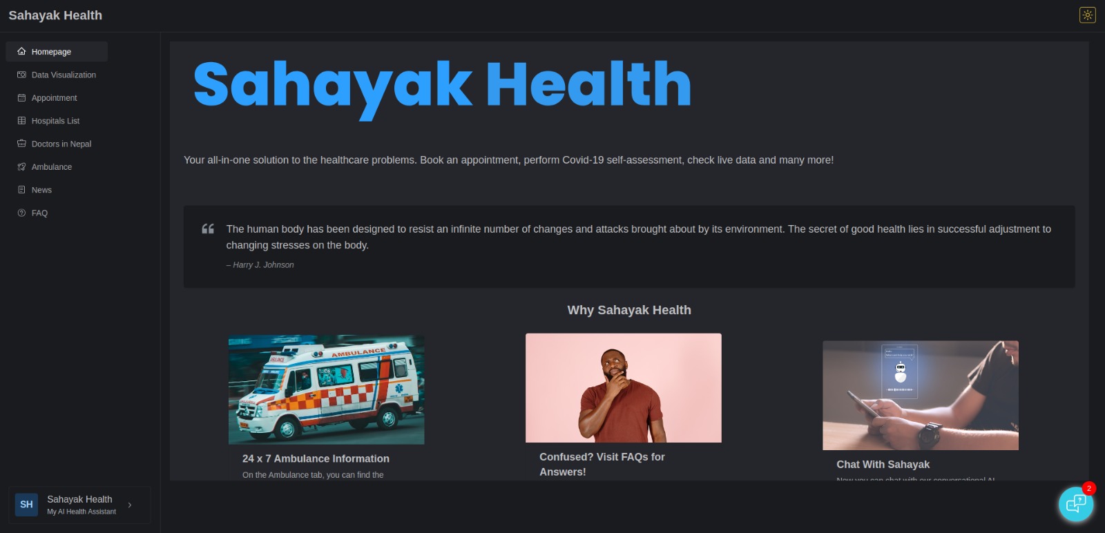 Sahayak Health Web-App